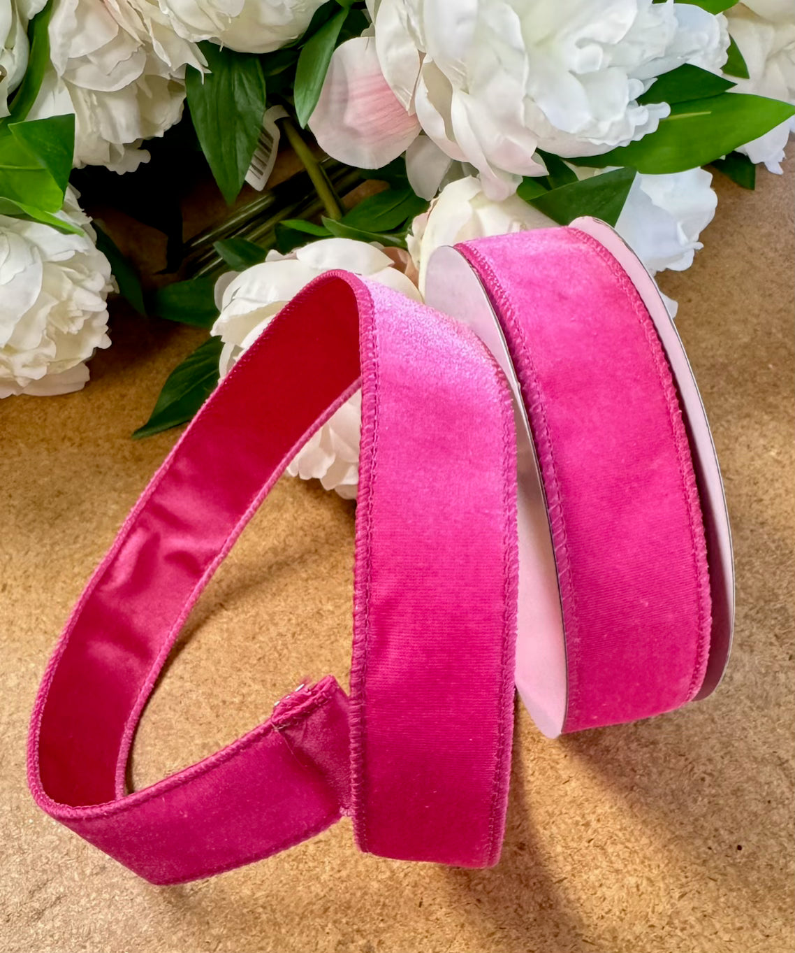 Pink Velvet Like Ribbon 1.5 Inches by 10 Yards